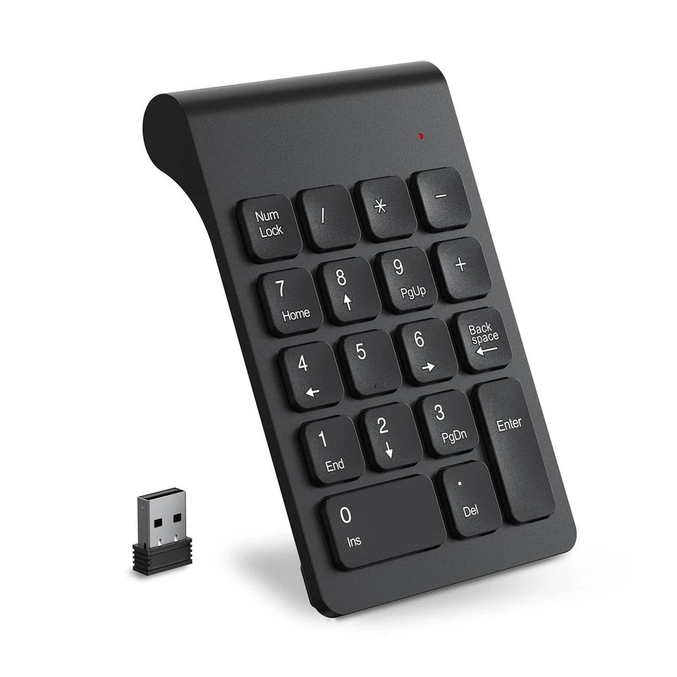 Pavé Numérique sans Fil Clavier Numérique Ergonomique Portatif Mini avec Réce... - Photo 1/4
