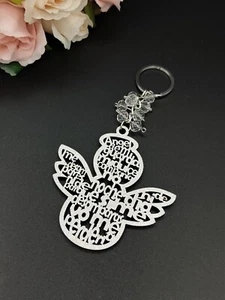 US 12pcs Guardian Angel w\ Prayer Silver Key Chain Favors for Church Recuerdos - Picture 1 of 7
