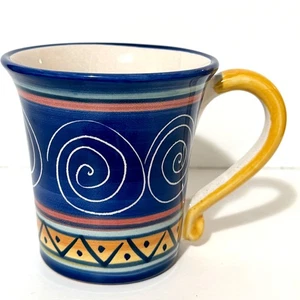 Pier 1 ~ Remolino italiano ~ Taza pintada a mano, 16 oz - Imagen 1 de 3