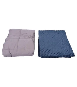 Kinder Gewichtsdecke 91,4x121,9cm Beschwerungsdecke 1,36kg + blauer Plüschbezug - Bild 1 von 9