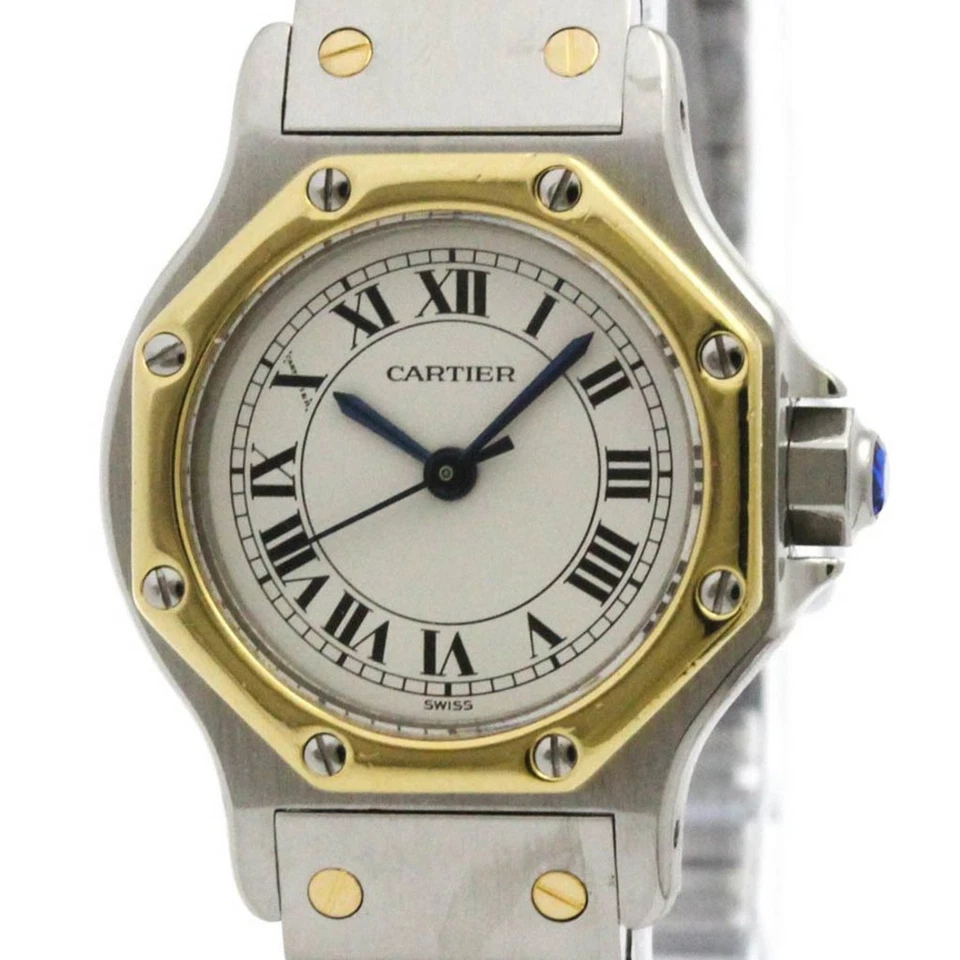 Reloj automático para dama CARTIER Santos octágono oro 18K acero pulido BF585942 Foto 1 de 1