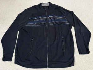 Calvin Klein Sport Sweater Men’s 2Xl Black Fill Zip Up 100% Cotton - Picture 1 of 7