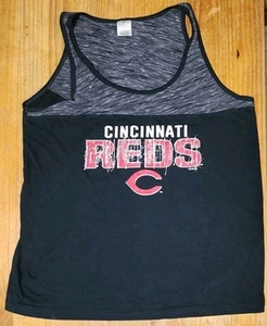 ⚾️ Cincinnati Reds Tank Top Shirt Adult Large Black Gray - Picture 1 of 3