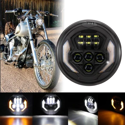 7" inch LED Headlight DRL For Kawasaki Vulcan VN 500 750 800 900 1500 1600 1700 Foto 1 de 4