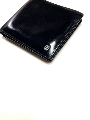 CARTIER VINTAGE PASHA PRATA CC EMBLEMA CARTEIRA DE COURO MULTI FACES FRANÇA PRETA - Imagem 1 de 4