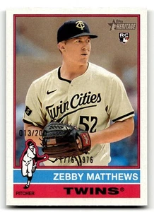 2025 Topps Heritage Zebby Matthews #309 Bicentenario /200 gemelli SN,RC Minnesota - Foto 1 di 2