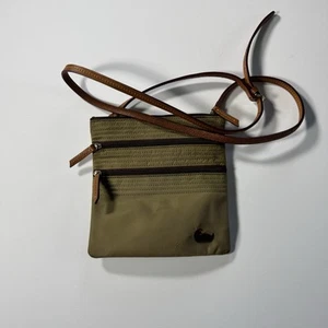 Dooney & Bourke Crossbody Handbag Khaki Canvas 3 Pocket Purse - Picture 1 of 9