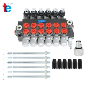 6 Spool Hydraulic Monoblock Double Acting Control Valve SAE+Conversion plug11GPM - Picture 1 of 12