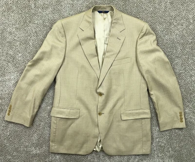 Brooks Brothers Jacket 42R Tan Silk Wool Linen 4-Button Sport Coat Blazer - Image 1 of 4