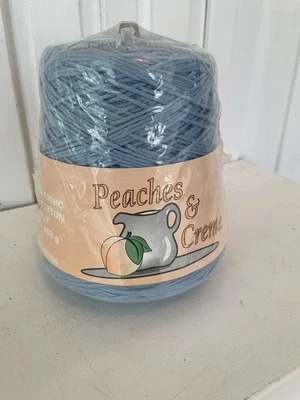 Peaches & Creme worsted weight, 26 Light Blue 100% cotton yarn,  1 LB - Image 1 of 4