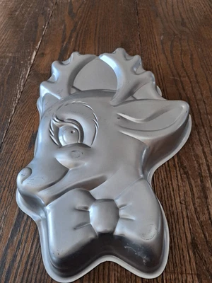 Molde de sartén para pasteles Wilton Rudolph Reindeer 1988 vintage 2105-1224 vacaciones Navidad Foto 1 de 2