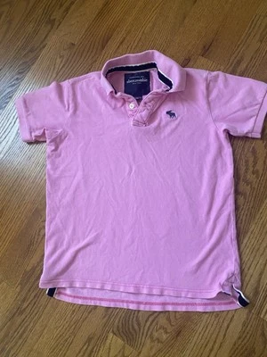 Abercrombie & Fitch Youth Short Sleeve Muscle Pique Polo Shirt Pink XL - Image 1 of 3