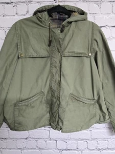 Barbour Heron Cape Jacket Womens 6 Green Safari Field Country Tartan Lined Army - Picture 1 of 14
