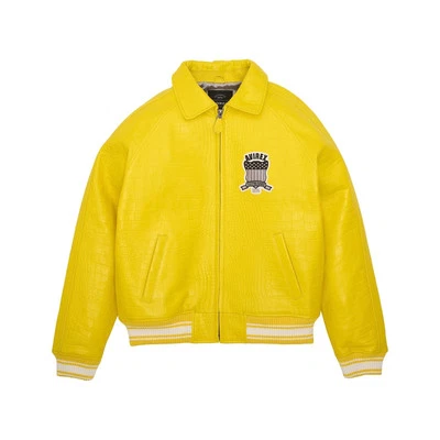 Nuevo Avirex Hombre Cuero Real Bombardero American Flight Chaqueta Cuero Icono Chaqueta Foto 1 de 2