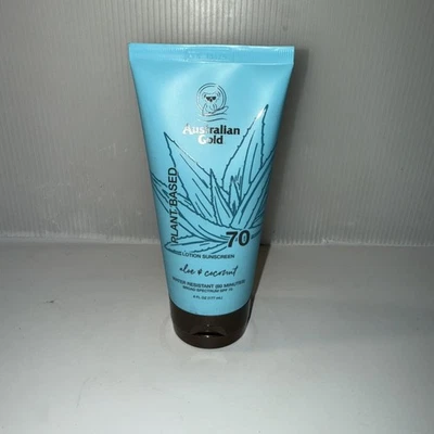 Australian Gold Plant Based Sunscreen SPF 70 Aloe & Coconut 6oz. Exp.3/25 Sealed - image 1 of 4