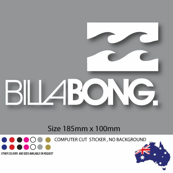  Billabong Sticker 185mm x100mm WHITE - image 1 of 1