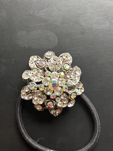 Floral Kristall Haargummi aus klaren Swarovski Kristallen NEU - Bild 1 von 6