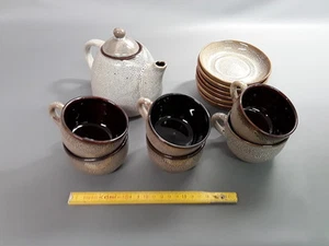 ancien service à thé café théière tasses soucoupes céramique art deco - Imagen 1 de 1