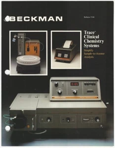 Beckman Trace Sistemas de Química Clínica Herramientas Científicas Instrumento Años 80 Folleto - Imagen 1 de 2