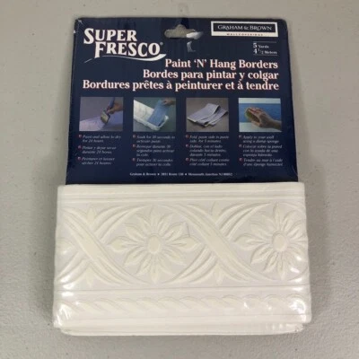 Super Fresco Sunburst Paint Hang Wallpaper Border 4.6" x 5 Yards Paintable 96206 - Image 1 of 4