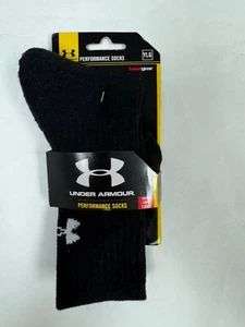 NUEVO Calcetines Under Armour Heatgear Rendimiento Juvenil, Negros, Jóvenes Grandes - Imagen 1 de 1
