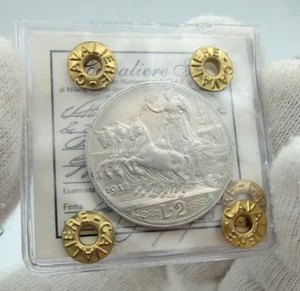 ITALIA Vittorio Emanuele III 2 Lire Quadriga Veloce 1912 - Imagen 1 de 4