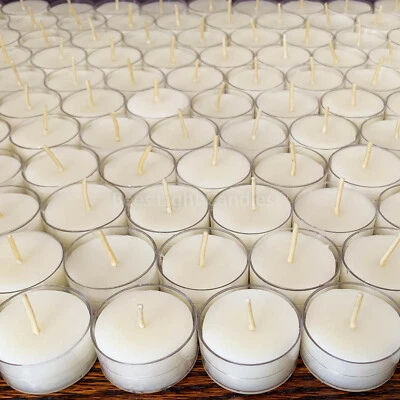 🐝 White Beeswax Tealights BULK 100% Pure Natural Candles / USA Honey Tea Lights - Image 1 of 4