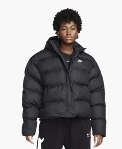 New Nike Womens Medium Therma-Fit Loose Hooded Jacket - Black (FD8290-010) - Picture 1 of 11