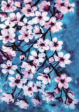 Cherry Blossom Floral Wall Art Canvas Painting for Living Room Bedroom 15x20"