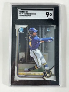 2022 Bowman - Jackson Chourio 1st Chrome Prospect #BCP-79 Brewers SGC 9 Mint - Imagen 1 de 4