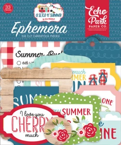 1 Pack of Echo Park Paper A SLICE OF SUMMER Die Cut Ephemera Pieces - Imagen 1 de 3