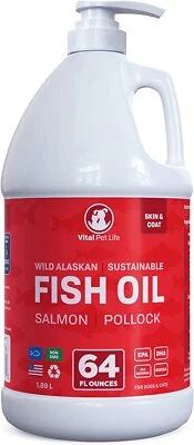 Fish Oil for Dogs, Salmon,Pollock omega 3 EPA DHA liquidfood supplement 64 oz - Image 1 of 4