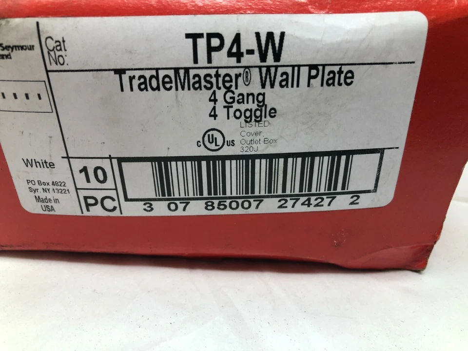 10-Legrand-Pass & Seymour TP4-W 4-Gang 4 переключателя белый переключатель настенные пластины - Изображение 1 из 3