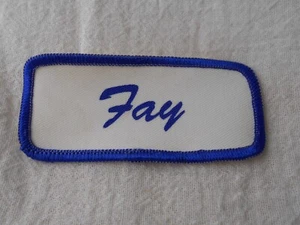 FAY  USED SILK SCREEN VINTAGE SEW ON NAME PATCH TAGS ASSORTED COLORS  - Picture 1 of 2