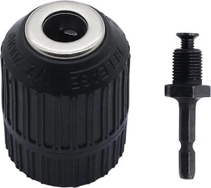 1/2" Quick Change Keyless Drill Chuck Adapter 2.0-13mm 1/4-Inch Hex Shank Keyles - Picture 1 of 7
