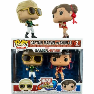 Marvel vs. Capcom Capitana Marvel Verde vs Chun-Li Rojo Pop! Figura de vinilo paquete de 2 N - Imagen 1 de 12