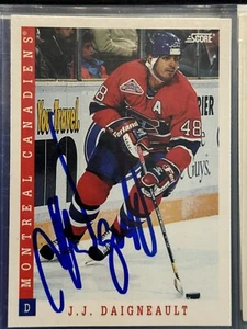 J.J. Daigneault Montreal Canadians 1993 Score #299 Autographed Hockey Card - Picture 1 of 2