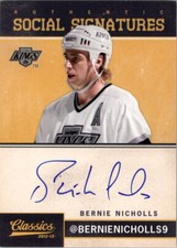 2012-13 Classics Signatures Social Signatures #SSBN Bernie Nicholls Auto - NM-MT