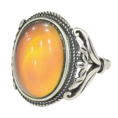 Victorian Design Band - Boho Style Mood Stone - Color Changing Ring Stainless - Image 1 of 4