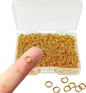600 Pcs Gold Plated Jump Rings Split Rings Circle Clasp Connecting Rings Jewelry - Picture 1 of 7