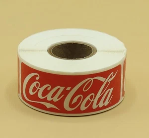 roll of Coca-Cola tamper stickers 500 stickers total, 1 sticker = 1" x 3" - Picture 1 of 5