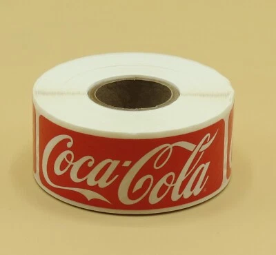 roll of Coca-Cola tamper stickers 500 stickers total, 1 sticker = 1" x 3" - Image 1 of 4