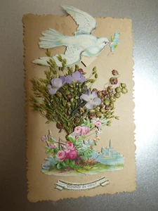 carte Fantaisie  colombe , offrande du coeur - Imagen 1 de 1