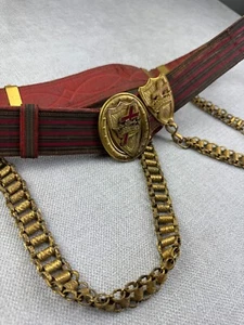 Knights Templar Fraternal Masonic Belt Buckle Sword Hangers M.C. Lilley & Co USA - Picture 1 of 6