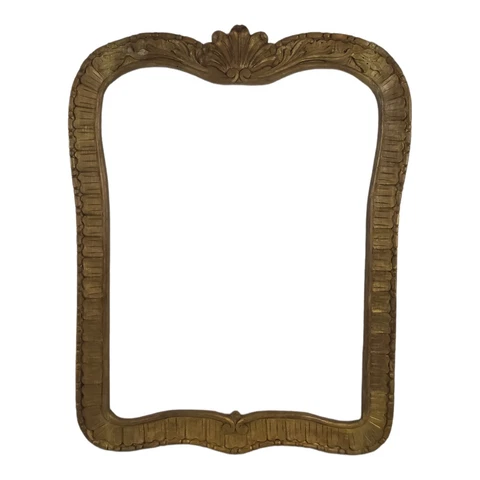 Vintage Louis XV Gold Mirror Frame Carved Oak Gesso Florentine Art Nouveau Cover