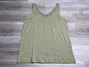 Vintage grün Spitzenbesatz dicke Träger Tank Top ärmellos Cami Nordstrom Gr. L Y2K - Bild 1 von 6