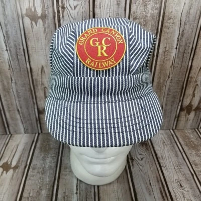 Бейсболка Grand Canyon Railway GCR Snapback Conductor Hat синяя белая в полоску Engineer CH - Изображение 1 из 4