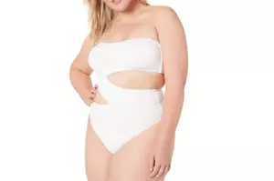 Volcom Women's Simply Seamless One Piece Swimsuit, White, L - Picture 1 of 2