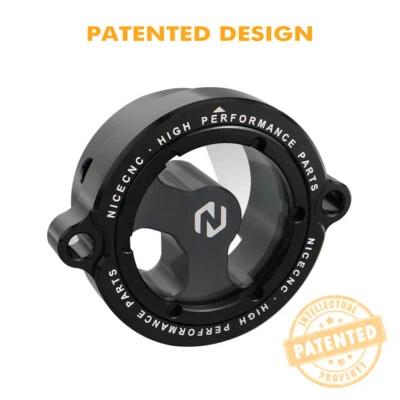 Tapa de filtro de aceite de motor CNC de aluminio transparente para Kawasaki KLR650 87-24 Foto 1 de 4