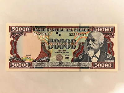 1999 Ecuador 50000 Sucres World Bnaknote - Image 1 of 2